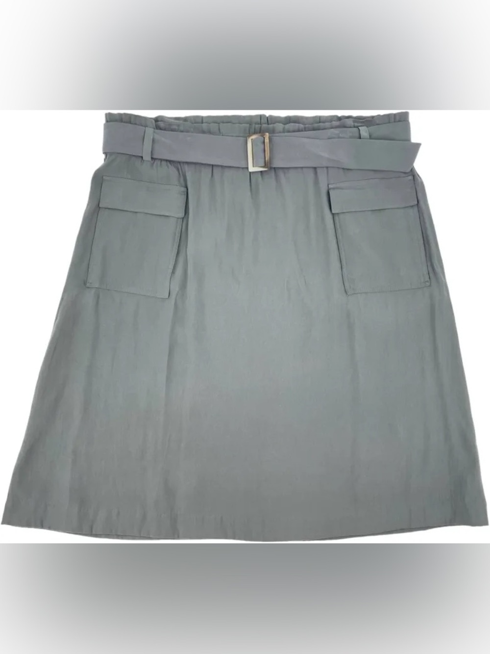 J.Jill Caraway Belted A-Line Midi Skirt Cargo Pockets Sage Green Size 2X NWT